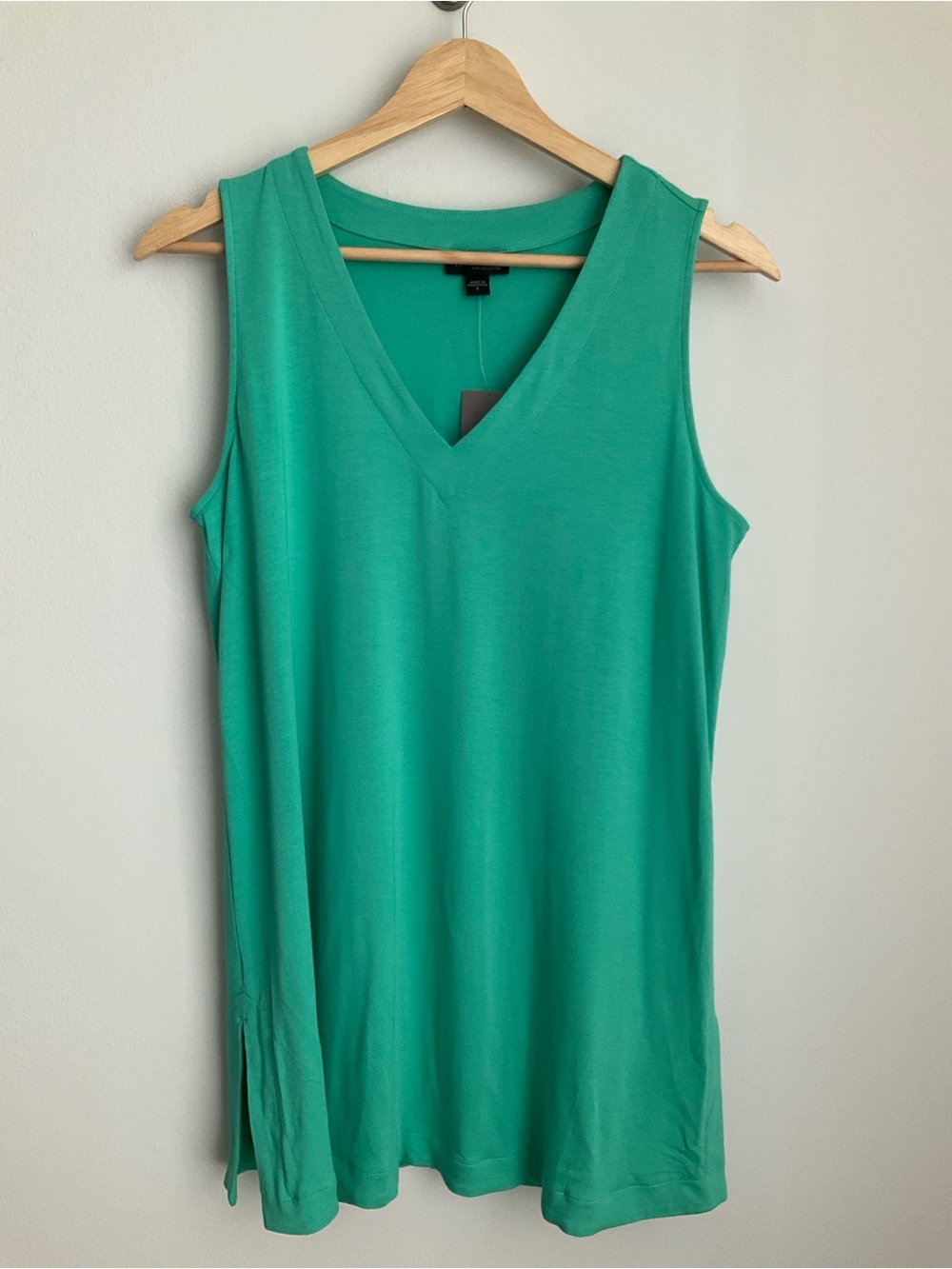 J. Jill Wearever Layering Tunic Tank Top Mint Julep Green V-Neck Size Small NWT